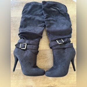 Rampage Black Heeled Boots Stylish Elegance